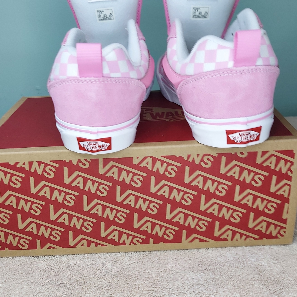 Vans Pink Knu Skool Prism Pink Checkered Womens Sneakers Size 6.5 Juniors Travel - Picture 16 of 16